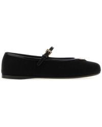 Prada - Logo Ballet Flats - Lyst