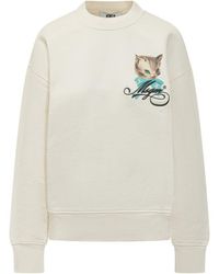 MSGM - Graphic Crew Neck Sweatshirt - Lyst