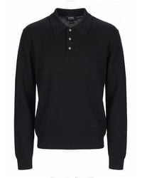 A.P.C. - Shirt Collar Polo - Lyst