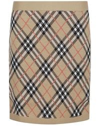 Burberry - Checked Mini Skirt - Lyst