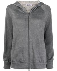 Brunello Cucinelli - Zip Hoodie Sweatshirt - Lyst