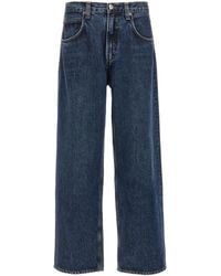 Agolde - Dark Logo Patch Straight Fit Jeans - Lyst