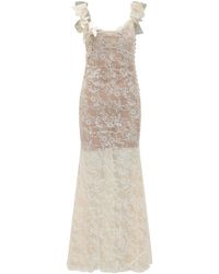 Self-Portrait - Lace Square Neck Maxi Dress - Lyst