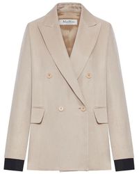 Max Mara - Solid Peaked Lapel Blazer - Lyst
