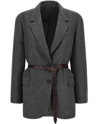 Brunello Cucinelli - Solid Notched Lapel Blazer - Lyst