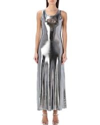 DIESEL - Logo Round Neck Maxi Dress - Lyst