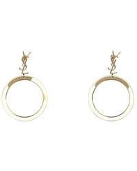 Saint Laurent - Golden Cassandra Hoop Earrings - Lyst