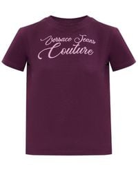 Versace Jeans Couture - Crystal-Embellished T-Shirt - Lyst