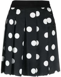 MSGM - Polka Dot Pleated Mini Skirt - Lyst