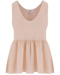Chloé - Scoop Neck Peplum Top - Lyst