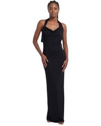 Saint Laurent - Halter Neck Full Length Dress - Lyst
