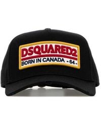 DSquared² - Black Cotton Baseball Cap - Lyst