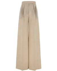 Max Mara - Sand Wool Acinoso Wide-Leg Pant - Lyst