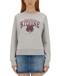 Maison Kitsuné - Graphic Crew Neck Sweatshirt - Lyst