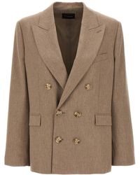 ANDAMANE - Double-Breasted Viscose Blend Blazer - Lyst