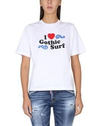 DSquared² - Graphic Crew Neck T-Shirt - Lyst