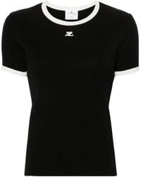 Courreges - Bumpy Contrast T-Shirt Reedition - Lyst