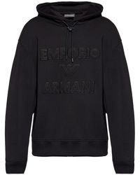 Emporio Armani - Logo Print Hoodie - Lyst