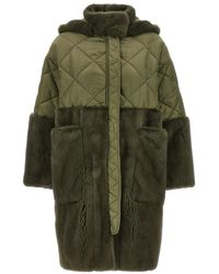 Blancha - Nylon Diamond-Visone Long Down Jacket - Lyst