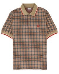 Burberry - Plaid Shirt Collar Polo - Lyst