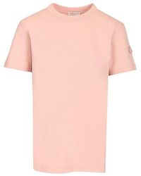 Moncler - Light Crew Neck Logo T-Shirt - Lyst