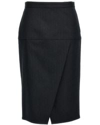 Fendi - Pinstriped Wool Skirt - Lyst