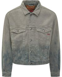 DIESEL - Solid Shirt Collar Jacket - Lyst