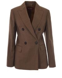 Max Mara - Stripes Peaked Lapel Blazer - Lyst
