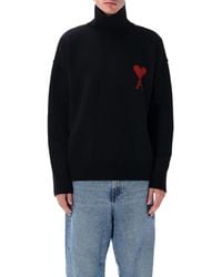 Ami Paris - Ami Paris Wool Ami De Coeur Turtleneck - Lyst