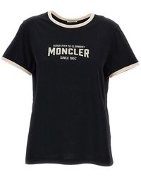 Moncler - Crew Neck Logo Print T-Shirt - Lyst
