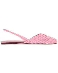 Prada - Raffia Ballerinas - Lyst