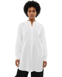 Woolrich - Solid Mandarin Collar Top - Lyst