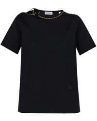 Burberry - Round Neck T-Shirt - Lyst