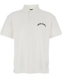 Palm Angels - Polo Shirt With Logo Lettering On Front And Rear - Lyst