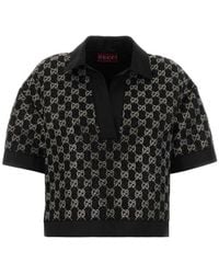Gucci - Logo Shirt Collar Top - Lyst