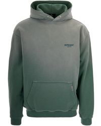 Represent - Gradient Effect Cotton Sweatshirt With Maxi Logo - Lyst