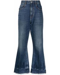 Stella McCartney - Flared Crop Denim Jeans - Lyst