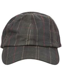 Barbour - Dark Checks Baseball Cap - Lyst