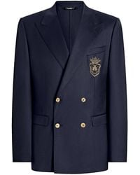 Dolce & Gabbana - Double-Breasted Jacket With Patch - Lyst