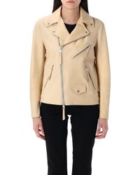 Ralph Lauren - Sheepskin Leather Moto Jacket - Lyst