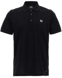 Fendi - Ff Metallic Logo Polo Shirt - Lyst