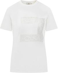 Elisabetta Franchi - Logo Crew Neck T-Shirt - Lyst