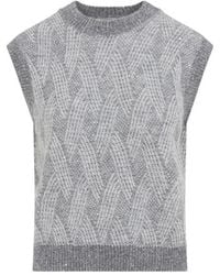 Peserico - Knitted Mock Collar Sweater - Lyst