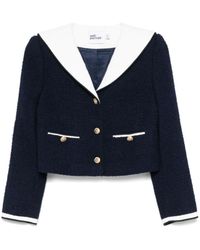 Self-Portrait - Self Portrait Boucle Fabric Blazer With Jewel Buttons - Lyst