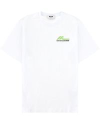 MSGM - Logo Crew Neck T-Shirt - Lyst
