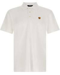 Versace - Solid Shirt Collar Polo - Lyst