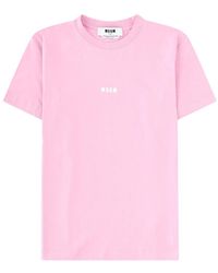 MSGM - Logo Crew Neck T-Shirt - Lyst