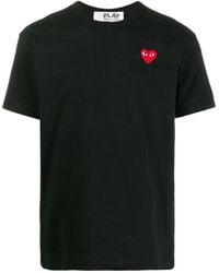 COMME DES GARÇONS PLAY - Heart Logo-Embroidered Cotton-Jersey T-Shirt - Lyst