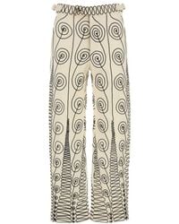 Bode - Embroidered Wool Quillwork Pant - Lyst