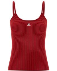 Courreges - Knitted Scoop Neck Top - Lyst